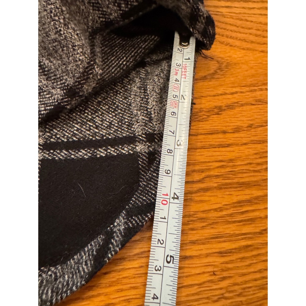 Duluth Folklore Flannel Duster Tunic Women Large Grey Plaid Long Sleeve Pocketed - Picture 7 of 11